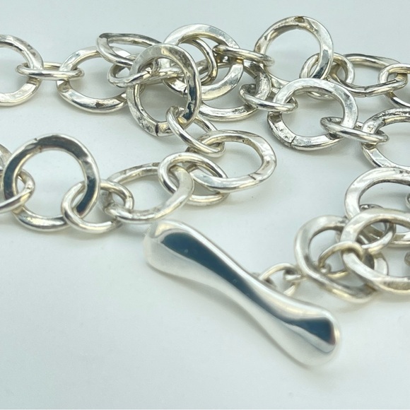 Silver Robert Lee Morris Chain O Ring Link Necklace | Modernist (RIM) Sterling - Picture 9 of 13